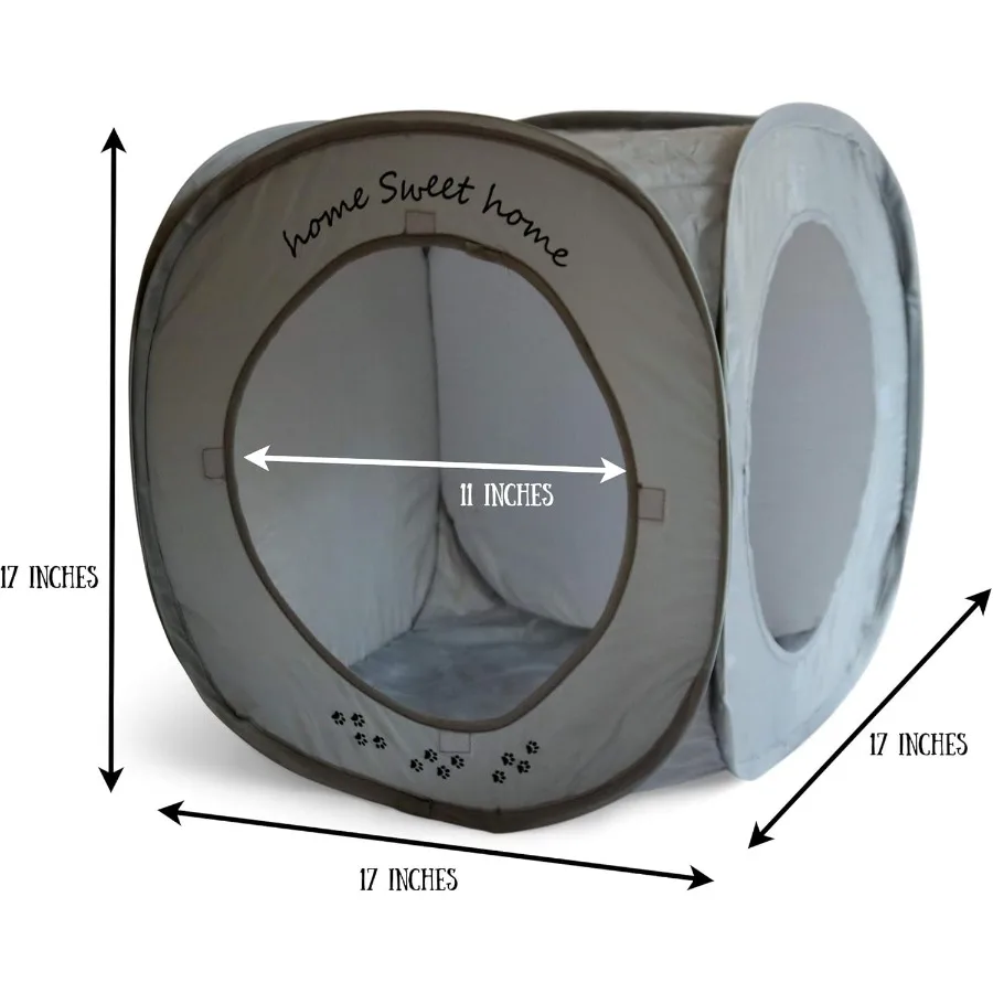 Home Sweet Home Pop Up Cat Cube. A Collapsible Indoor Cat House. Covered Pet Bed Hideaway Cave for Dogs and Other Pets Too. Pop - Image 3