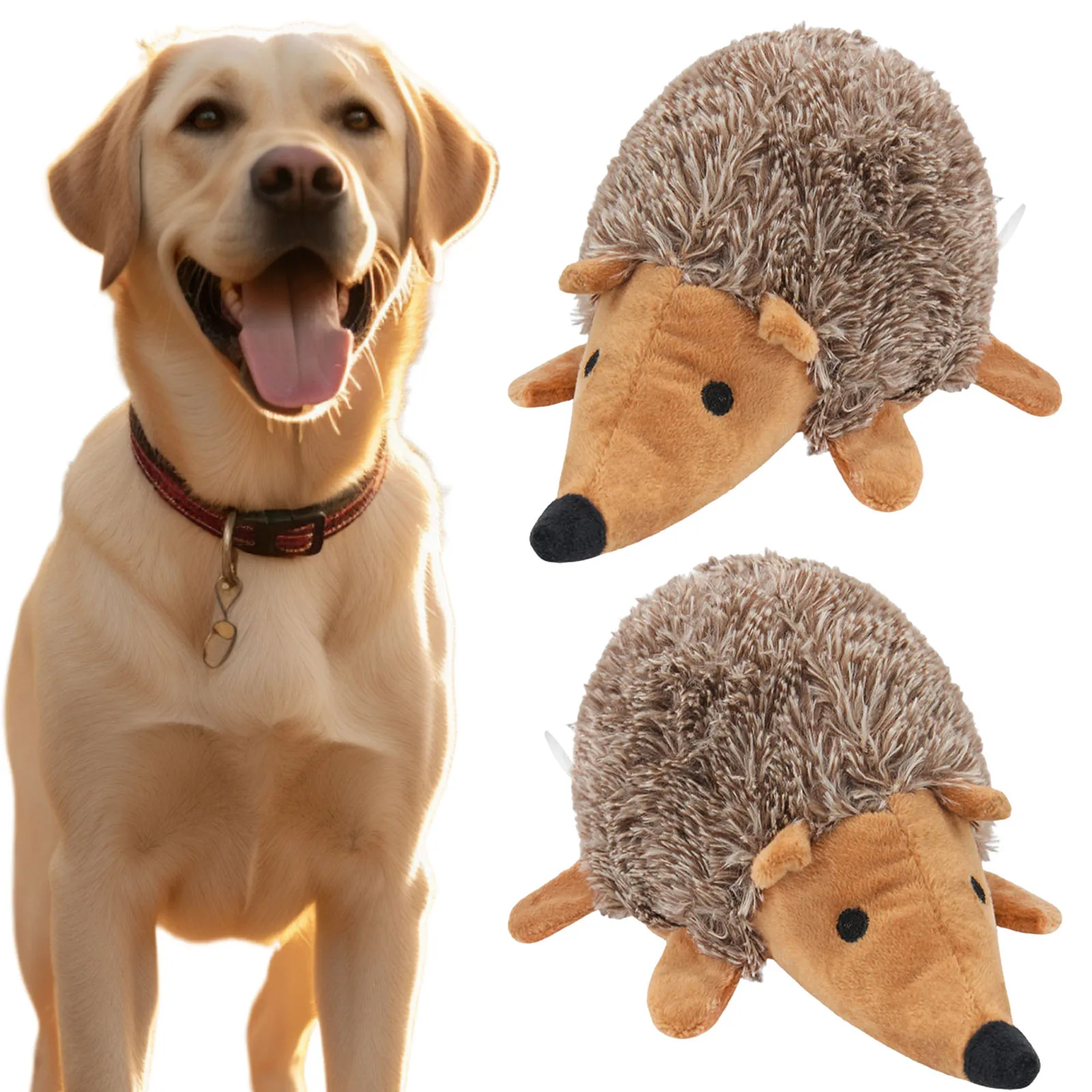 Squeaky Dog Chew Toy Bite-Resistant Cartoon Hedgehog Pet Toy Washable Dog Interactive Throwing Toy for Small Medium Size Dogs - Image 4