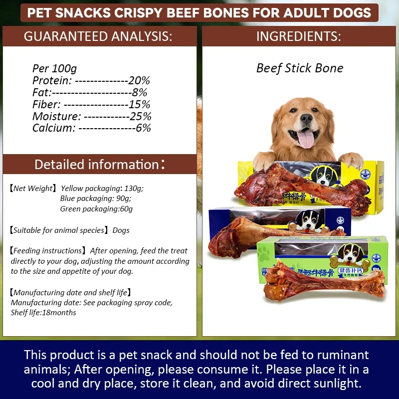 Pet Dog Snacks Crispy Beef Stick Bone Large Size Grinding Teeth Snacks Delicious Nutritious Meat Flavorful Bone Crispy Pet Food - Image 6