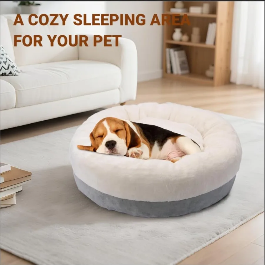 Round Calming Washable Pet Bed for Small and Medium Dogs and Cats 18 Inch Cozy Soft Design with SlipResistant Bottom Ideal for - Image 6