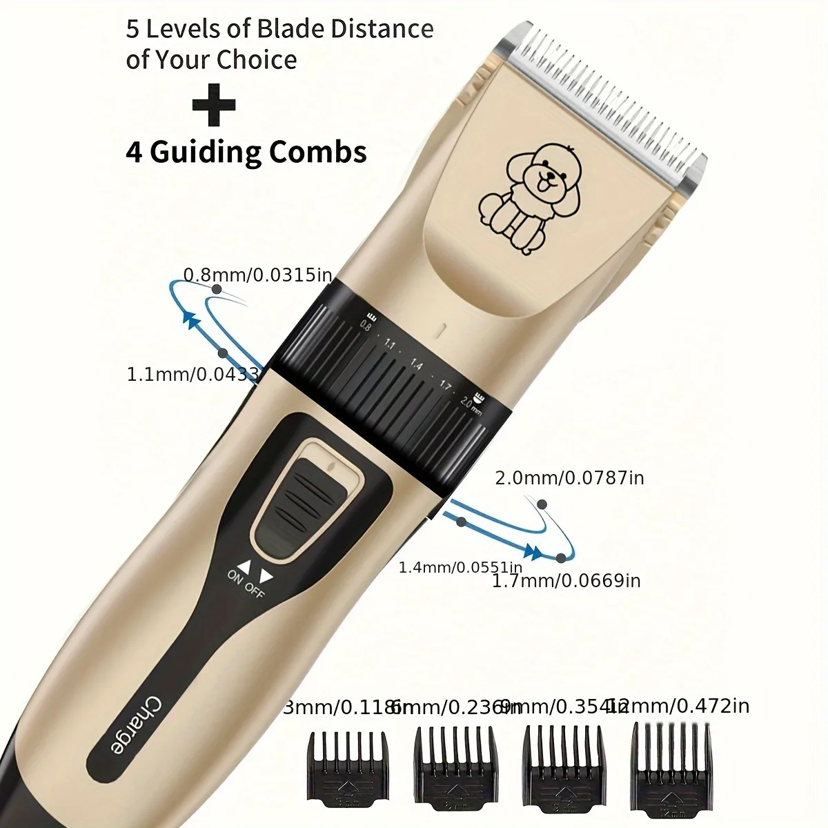 Electric Pet Grooming Kit - USB Rechargeable, Cordless Trimmer for Dogs & Cats , Professional Shaver Tool Set, Dog Grooming - Image 5