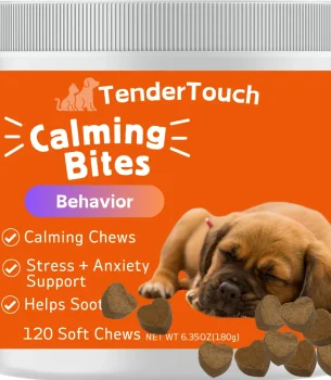 120 Chews - 1 Pack(1 x 180g/6.35oz) 180g/6.35oz - TenderTouch Calming for Dogs - Help Natural Dog Anxiety  for Everyday Stress