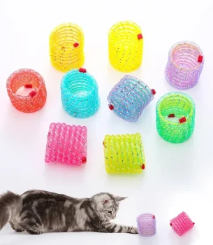 Funny Jumping Pet Cat Spring Toy Bouncing Interactive Spiral Cat Toy Pet Playing Training Toys for Cats Kitten Pet Supplies