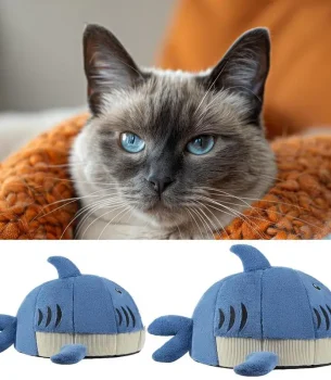 Cute Shark Cat Nest Warm Comfortable Cat Beds Cartoon Shark Pet Cave Beds Universal thickening for winter warmth Pet Goods