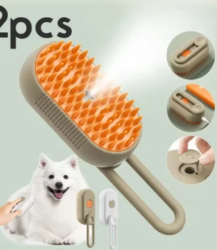 1~2pcs Steam Pet Brush 3-in-1 Massage Dog Steamy Brush Spray Beauty Tangled and Loose Hair Removal Cats Grooming Comb Dogs