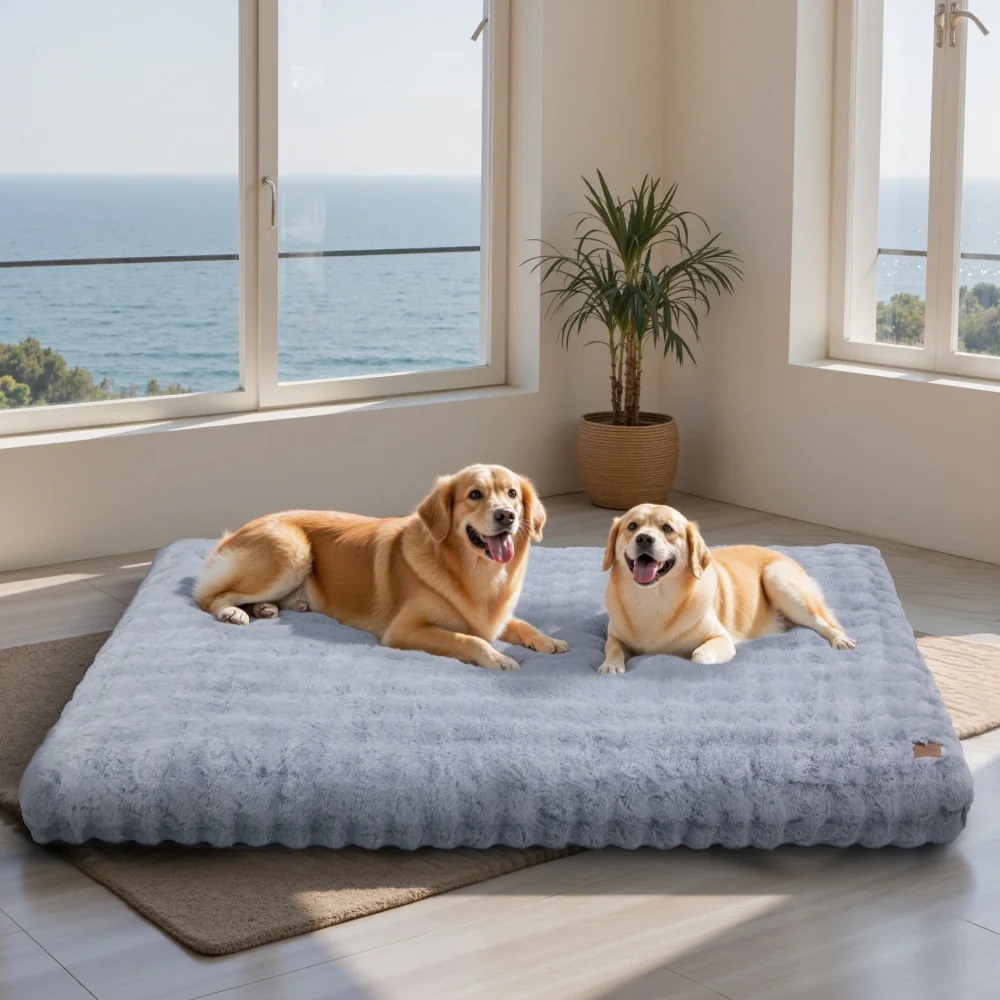 Ultra Plush Dog Bed Soft Pet Cushion Large Dog Crate Puppy Mattress Washable Mat - Image 3