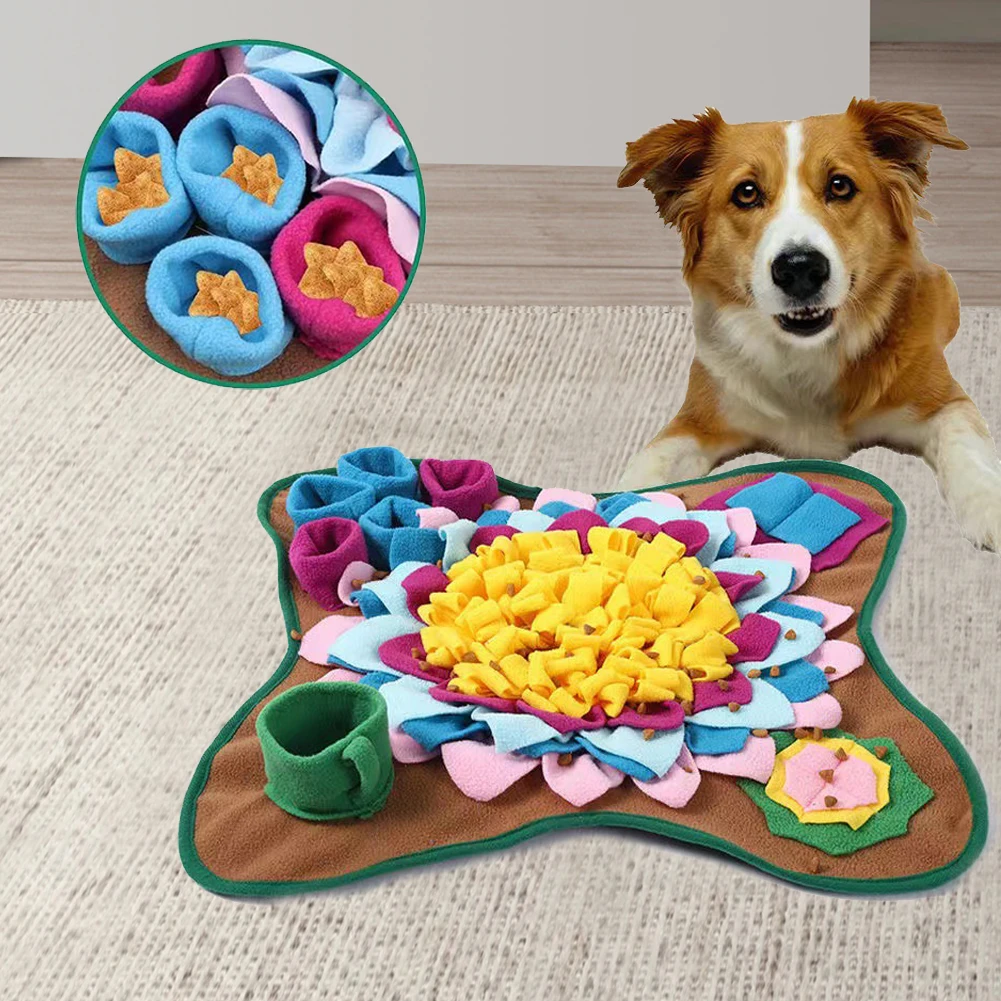 Pet Snuffle Feeding Mat Nosework Feeding Mat Dog Training Pad for Cats Dogs Portable Travel Use for Slow Eating & Smell Training - Image 2
