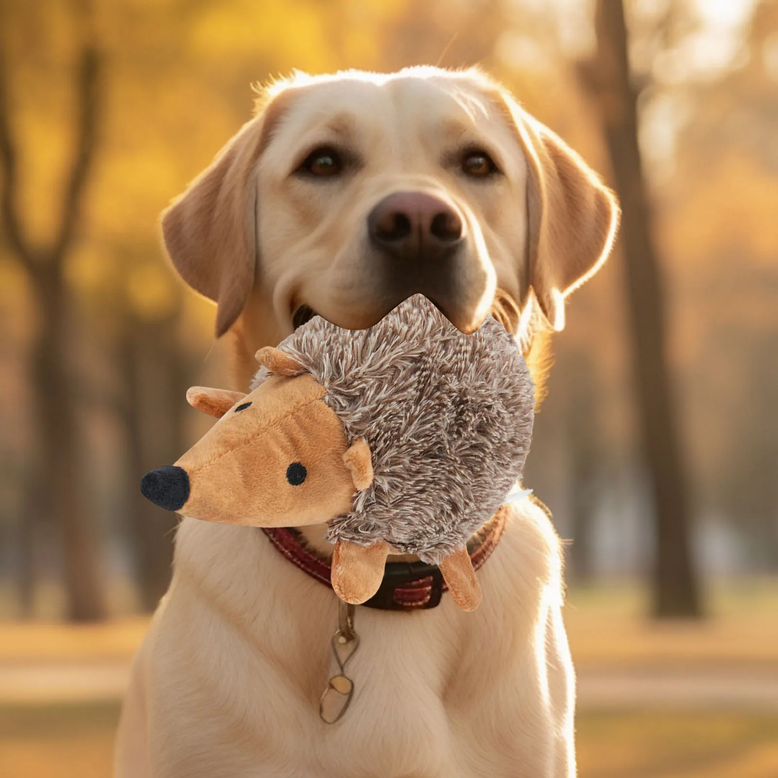 Squeaky Dog Chew Toy Bite-Resistant Cartoon Hedgehog Pet Toy Washable Dog Interactive Throwing Toy for Small Medium Size Dogs - Image 2