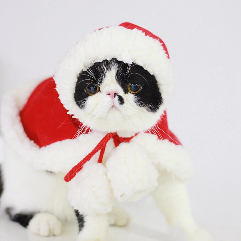 Pet Cat Dog Cape Change Into Santa Cape Deer Red Riding Hood Warm Plush Kawaii Comfortable Windproof Repeat Costume - Image 5
