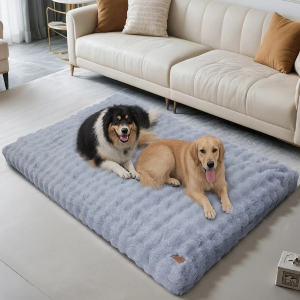 Ultra Plush Dog Bed Soft Pet Cushion Large Dog Crate Puppy Mattress Washable Mat - Image 4