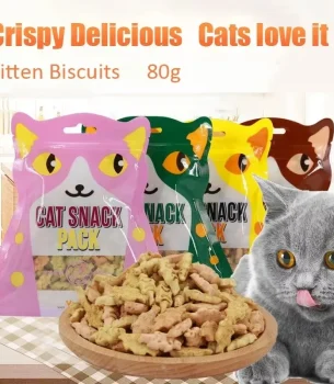 Cat Biscuits Salmon Snacks Chicken Tuna Multiplicity Nutrition Health Easy To Eat Digest Crispy Catnip Fish Biscuits Pet Snacks