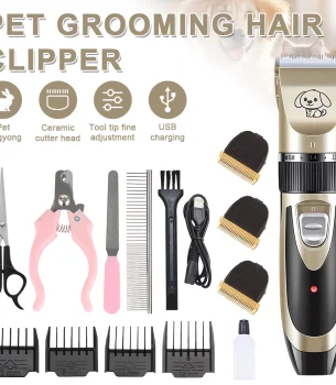 Pet Clipper Grooming Kit Rechargeable Pet Hair Trimmer Shaver Haircut Set For Cat Dog Hair Cutting Remover Machine Professional