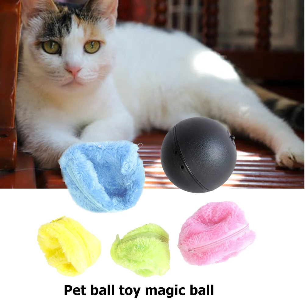 Interactive Toys Pet Electric Balls No Toxic 5pcs Automatic Dog Cat Balls Funny Rolling Toys with 4 Plush Caps for Home Cleaning - Image 4