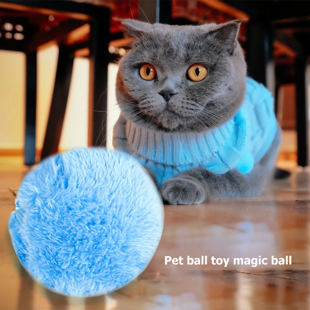 Interactive Toys Pet Electric Balls No Toxic 5pcs Automatic Dog Cat Balls Funny Rolling Toys with 4 Plush Caps for Home Cleaning - Image 2