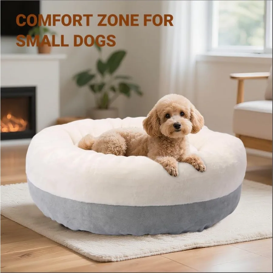 Round Calming Washable Pet Bed for Small and Medium Dogs and Cats 18 Inch Cozy Soft Design with SlipResistant Bottom Ideal for - Image 5