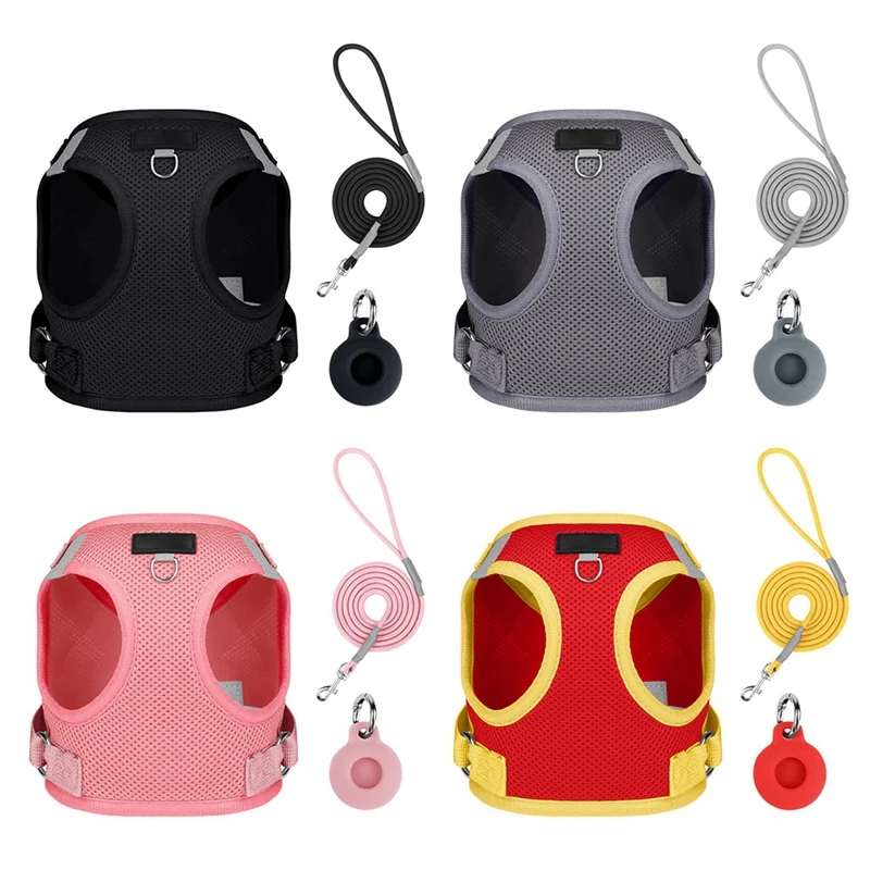 Pet Harness With Airtag Tracker And Leash Sets Puppy Cat Chest Strap For Small Medium Dogs Cat Harnesses Vest Outdoor Leads Rope - Image 6