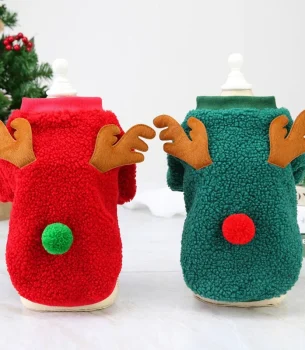 Christmas Pet Clothes Warm Fleece Dog Sweaters Puppy Cat Winter Coats Clothing for Small Dogs Puppy Cat Chihuahua Costume