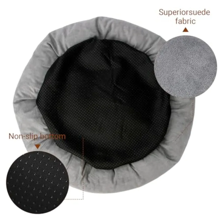 Round Calming Washable Pet Bed for Small and Medium Dogs and Cats 18 Inch Cozy Soft Design with SlipResistant Bottom Ideal for - Image 3