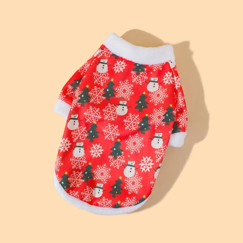 Hot autumn and winter Christmas pet clothes, comfortable and warm cartoon printed pet cat and dog clothes - Image 4