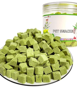 3.8oz/100g Cat Grass Treats for Hairball Support and Teeth Cleaning, Chicken Flavored Hairball Treats for Cats