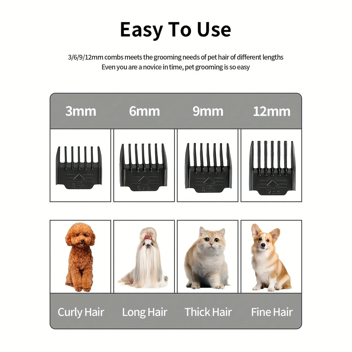 Electric Pet Grooming Kit - USB Rechargeable, Cordless Trimmer for Dogs & Cats , Professional Shaver Tool Set, Dog Grooming - Image 6