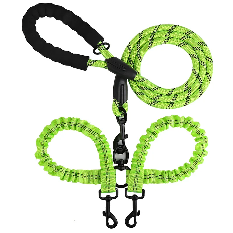 Pet Dog Double Leashes Elastic Rope Two Heads Nylon Two Dogs Collars Harness Leads Dog Leashes Dogs Leash Way Coupler Walk Two - Image 17