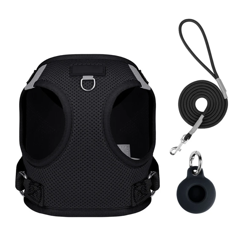 Pet Harness With Airtag Tracker And Leash Sets Puppy Cat Chest Strap For Small Medium Dogs Cat Harnesses Vest Outdoor Leads Rope - Image 10