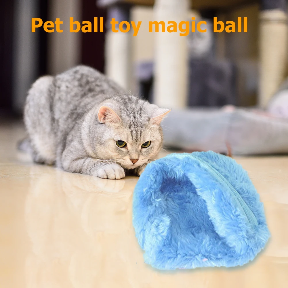 Interactive Toys Pet Electric Balls No Toxic 5pcs Automatic Dog Cat Balls Funny Rolling Toys with 4 Plush Caps for Home Cleaning - Image 5