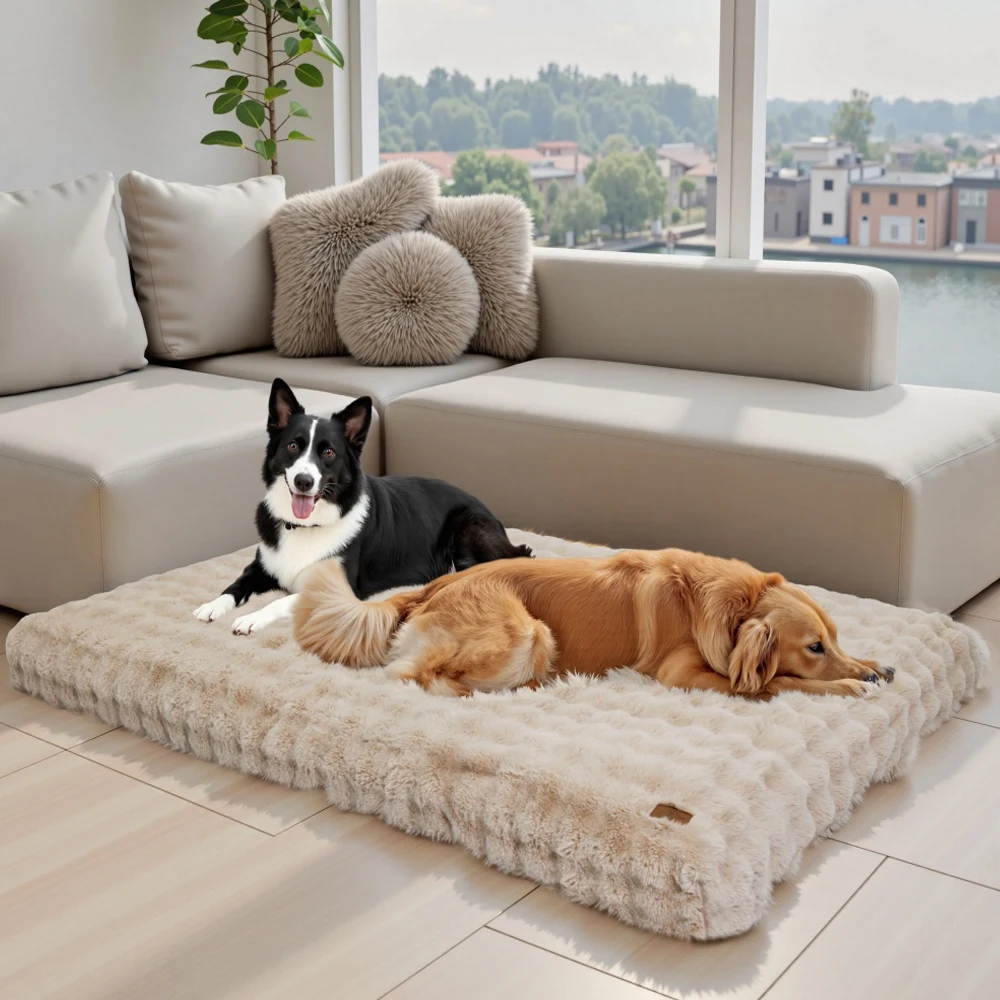 Ultra Plush Dog Bed Soft Pet Cushion Large Dog Crate Puppy Mattress Washable Mat