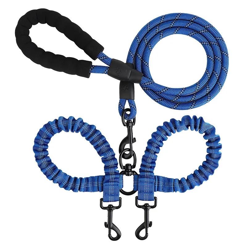 Pet Dog Double Leashes Elastic Rope Two Heads Nylon Two Dogs Collars Harness Leads Dog Leashes Dogs Leash Way Coupler Walk Two - Image 12