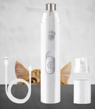 Electric Pet Nail Clipper with Polisher Wheel LED Light Pet Nail Trimmers 500 MAh 2-Speed Paws Nail Cutter for Pet Paws Grooming