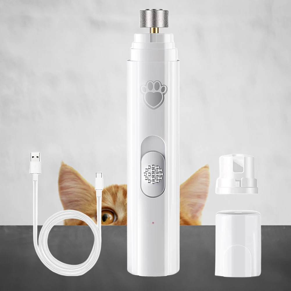 Electric Pet Nail Clipper with Polisher Wheel LED Light Pet Nail Trimmers 500 MAh 2-Speed Paws Nail Cutter for Pet Paws Grooming