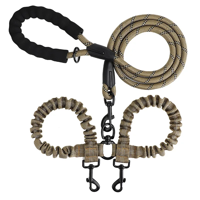 Pet Dog Double Leashes Elastic Rope Two Heads Nylon Two Dogs Collars Harness Leads Dog Leashes Dogs Leash Way Coupler Walk Two - Image 13