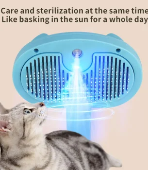Cat Steamy Brush with Release Button Massage Grooming Brush Rechargeable Spray Cat Brush for Long and Short Hair Dogs and Cats