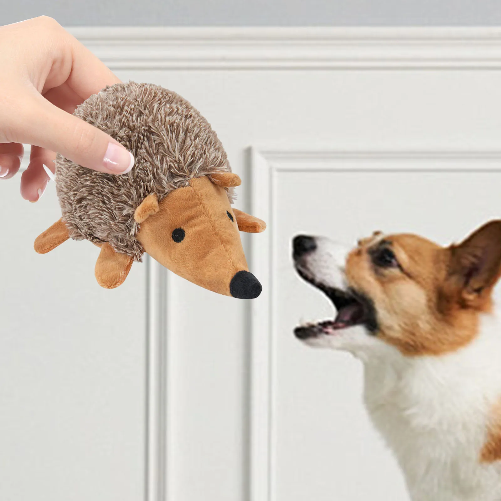 Squeaky Dog Chew Toy Bite-Resistant Cartoon Hedgehog Pet Toy Washable Dog Interactive Throwing Toy for Small Medium Size Dogs - Image 3