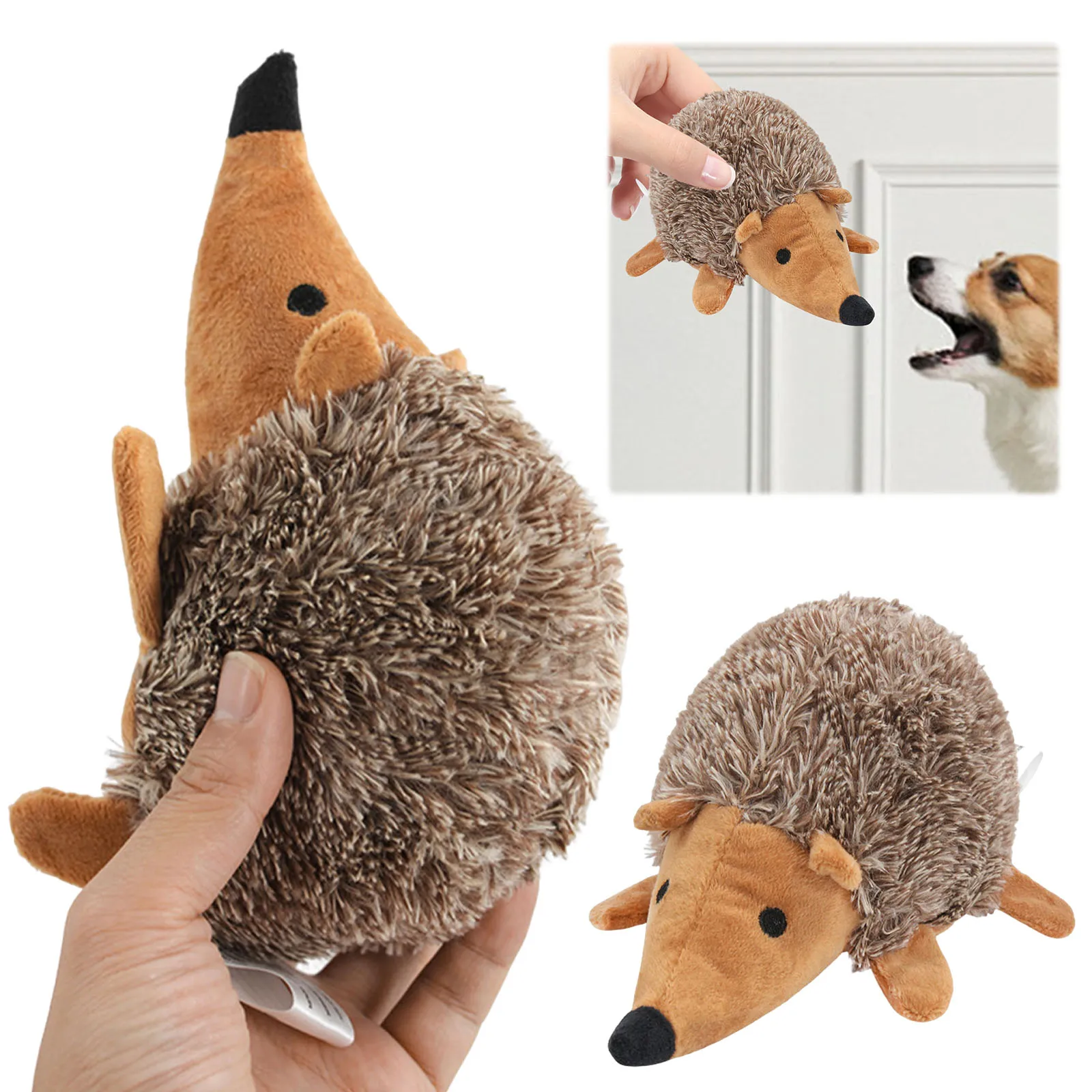 Squeaky Dog Chew Toy Bite-Resistant Cartoon Hedgehog Pet Toy Washable Dog Interactive Throwing Toy for Small Medium Size Dogs - Image 6