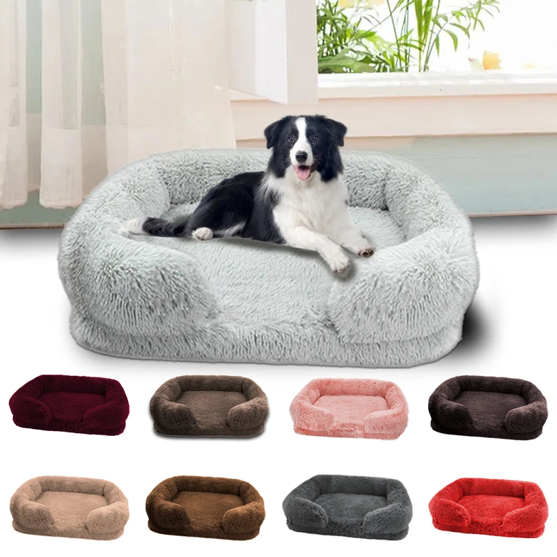 Thickened orthopedic dog bed for large dogs - egg sponge, easy to remove and wash plush cover, durable pet furniture,